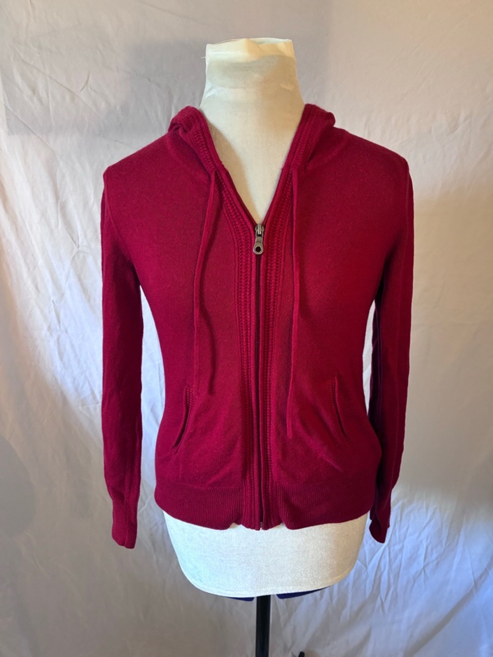 Nordstrom Caslon Vintage Cashmere Angora Rabbit Hair Blend Ribbed Knit Hoodie